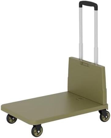 THEKHROZATH 330LB Heavy-Duty Hand Truck | Heavy-Duty Dolly Cart with 2 Swivel & 2 Fixed Wheels | Includes Bungee Cord, Fixed Base & 3-Height Handle for Warehouse & Factory Logistics