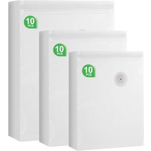 30Pac Sous Vide Cooking Bags - 3 Sizes Reusable Vacuum Seal Bags with Air Valve for Food Storage Bags