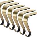 Palonu Christmas Stocking Holders Mantel Stcoking Hangers Metal Hanging Hooks Ornament Hooks Fireplace Hanger Grip for Christmas Decorations (6, Bronze)