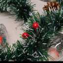 Christmas Garland with Bulbs Lights 6.6 Ft 10 LED Snow Globe String Lights for Christmas Tree Bulb Garland with Vintage Ornaments for Bedroom Table Party Decor Battery Operated (Green White)