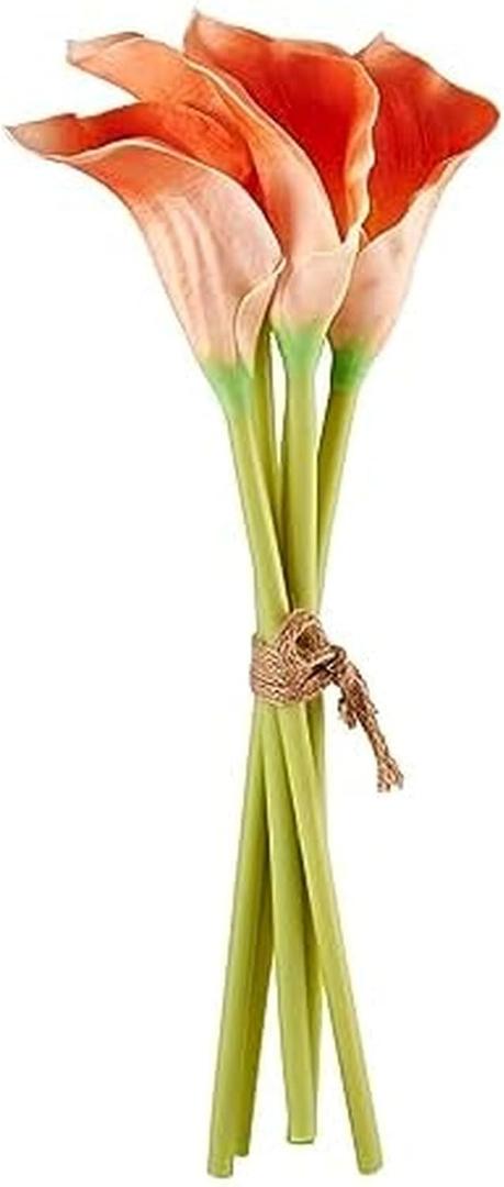 Elements Mikasa Artificial Latex Calla Lily Bouquet, Lifelike Look and Feel, Set of 5 5x3x18 Inch