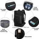 Asenlin Travel Backpack for Women Men,40L Extra Large Hiking Backpack 17 Inch Carry on Backpack Water Resistant for Casual Daypack Gym Backpack-Black Rope