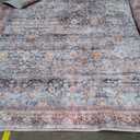 8x10 Area Rugs for Living Room - Washable Vintage Retro Large Rug, Soft Ultra Thin Non Slip Low Pile Traditional Distressed Boho Carpet for Bedroom Dining Room Home Office, Rust Clay