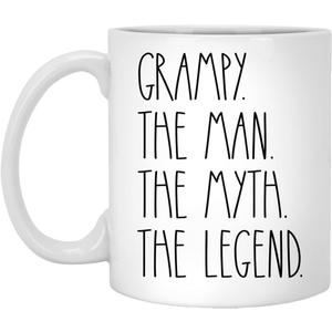 HFEYNZ Grampy The Man The Myth The Legend 11oz White Ceramic Coffee Mugs Cups Best Grampy Christmas Birthday (Color 2)
