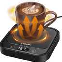 LAOION Mug Warmer - 40W Coffee Cup Warmer for Desk with Auto Shut Off, Smart Electric Candle Warmer with 4 Temp & Time Settings, Coffee Gifts for Beverage, Tea, Water, Milk in Home & Office (Black)