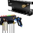 Wall-Mounted Pressure Washer Gun Holder - Universal 1/4" Quick Connect Rack for Gun, Foam Cannon & Nozzles | Rustproof Metal Storage for Garage, Car Wash, Garden(C-PWGH-S)