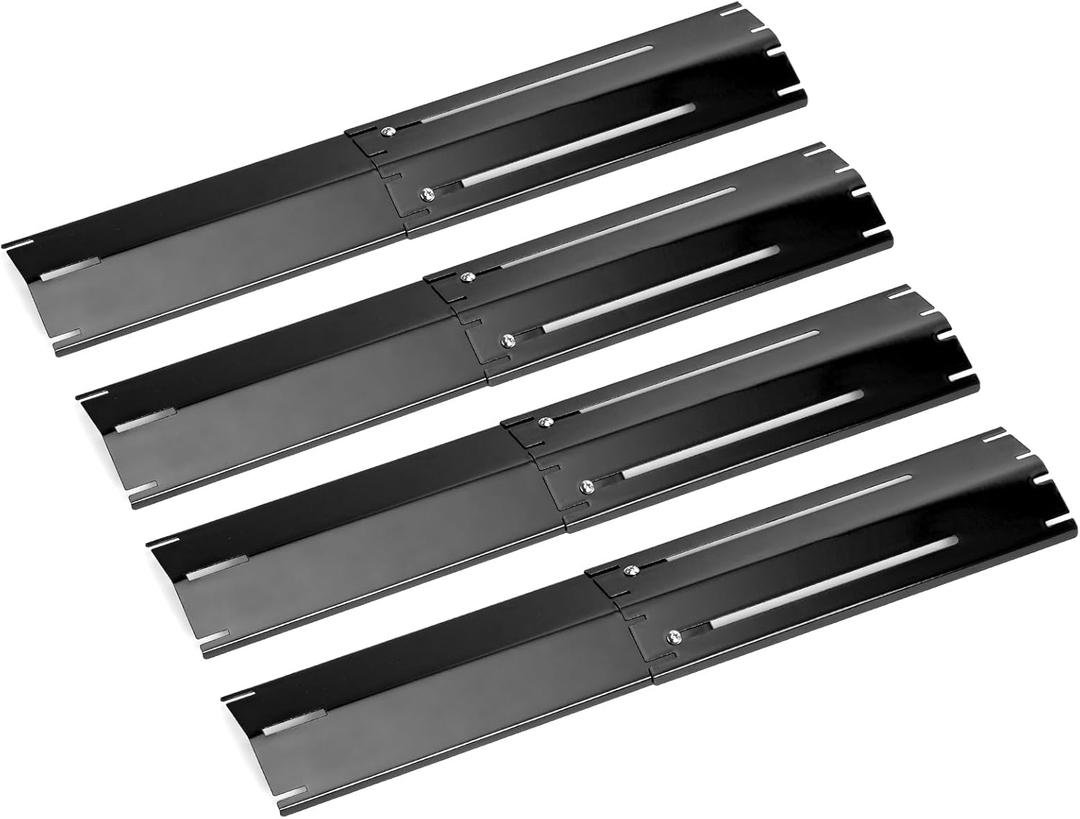 Universal Heat Plate Shield Replacement for Brinkmann, Charbroil, Nexgrill, Backyard,Expert Grill,4 Pack BBQ Heat Tent for Grills,Adjustable Heat Tent,Flavorizer Bar, Extends from 11.7" up to 21" L