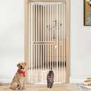 78.7 inch Extra Tall Pet Gates for Cats Dogs, Adjustable 27.5" ~ 37.4" Wide Cat Gate, Pressure Mounted Full Door Pet Gate for Doorway, Stairs,House(White, 78.7")