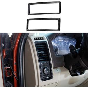 Carbon Fiber Style Center Console A/C Vent Frame Cover Trim Accessories fit 2009-2018 Dodge RAM 1500 2500 3500