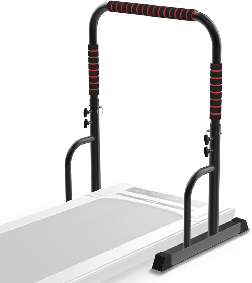 Adjustable Walking Pad Handle only, 19.7 inch Wide, 46 inch Max Height, Black/Red