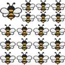 AUGSUN 30pcs Bee Iron on Patches Bee Embroidered Sew Applique Repair Patch DIY Crafts for Clothing Jacket Jeans Pants Dress Backpack Hat Bee Themed Birthday Party Decorations