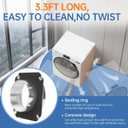 Magnetic Dryer Vent Coupling Connector Kit - DV180 Airtight Seal, Quick Connect, Includes 4"x3.3ft Duct & 2 Clamps