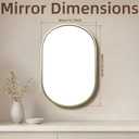16x24 Oval Mirror - Pill Shaped Bathroom Vanity Mirror, Gold