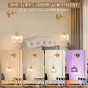 Vintage Battery Operated Wall Sconce with Adjustable Chain,Rechargeable Wireless Wall Sconces with Remote Control,Brass Vintage Wall Lamp for Living Room Bedroom Set of 2 (Striped-Amber)