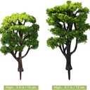 VANZACK Model Trees, 12 Pieces Plastic Pine Trees, 1:50 Scale, Green, for DIY Railways Landscape