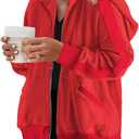 Eytino Womens Plus Size Hoodies Sweatshirt Long Sleeve Zip Up Waffle Knit Shacket Jacket Coat Outwear, 1X Fiery Red