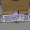 Wireless Keyboard and Mouse Combo, Full-Sized Wireless Keyboard and Adjustable DPI Mouse, 2.4GHz USB Receiver, Silent Keyboard and Mouse for PC, Windows, MAC, Desktop, Laptop(Purple)
