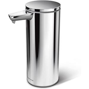 simplehuman 9 oz. Touch-Free Rechargeable Sensor Liquid Soap Pump Dispenser, Polished Stainless Steel