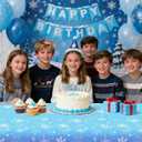 6 PCS Snowflake Tablecloth 54 x 108 " Winter Wonderland Decorations Christmas Snowflake Table Cloth Purple Blue Plastic Disposable Tablecloths Frozen Table Cover for Xmas Birthday Holiday Party Decor