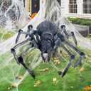JOYIN Halloween Outdoor Decorations Giant Spider, 45 Scary Large Spider Halloween Decor Outside, Indoor Party Supplies, Yard Lawn Garden Haunted House Prop