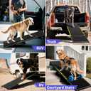 74'' L & 20'' W Longest Dog Ramp for Car - Extra Wide Portable Pet Dog Ramps for Large Dogs, Dogs Cars Ramp for Car SUV/Truck/RV/Bed, Lightweight Ramps with Non-Slip Mesh Up to 250LBS, Black