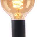 Industrial Table Lamp Base,Small Polished Metal Desktop Light Sockets Base Only,Vintage E26/E27 Edison Screw Light Bulb Holder Base,with 6ft Cord Switch Plug Bulb Base HolderBlack