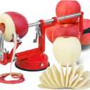 Apple Peeler Slicer Corer 3 In 1, Potato Peelers, Stainless Steel Heavy Duty with Suction Cup Base (vermilion)