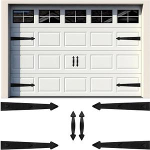 Magnetic Garage Door Hardware,Magnetic Garage Door Handles,Garage Door Decorative Magnetic for Iron Door,4 Magnetic Hinges + 2 Magnetic Handles for Garage Doors (Classics Style)