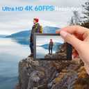 4K Action Camera - Dual Touch Screen, Underwater Sports Camera with WiFi, 170 Wide Angle,Vlogging Sports,Anti-Shake Long Battery Life - Free 64GB MicroSD Card