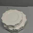 COLOSUS 60pcs Ivory Plastic Plates -Elegant Plastic Plates,Heavy Duty Cream Disposable Plates for Party Include 30 pcs Dinner Plate and 30 pcs Dessert Plate for Wedding/birthday/baby shower (Ivory)