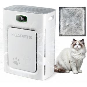 Pet Air Purifier for Home Large Room 2500 sq ft, H13 HEPA Washable Double-Sided Filter,Air Cleaner for Pet Hair Dander Odor Allergies Pollutant Smoke Dust,PM2.5 Air Quality Monitor,Auto Mode,P358 Grey