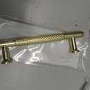 SORWDUERM 5 Pack 3.78 Inch(96mm) Brushed Gold Cabinet Handles Knurled Kitchen Cabinet Pulls Cupboard Kitchen Hardware Drawer Pulls Dresser Handles