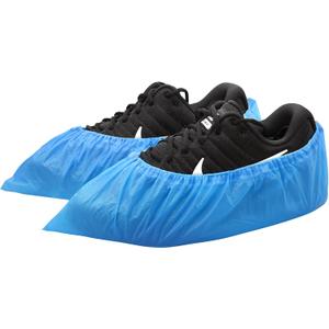 Hitituto Shoe Covers Disposable Non-slip for Indoors -200 Pieces (100 Pairs) Waterproof Premium CPE Booties Shoes Protectors Coverings, fits up to size 11 US Men and 13 US Women, Blue, Large