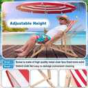 AceOrbit 2 Pcs Folding Sling Beach Chair, Adjustable,Red Stripes, 17.87 x 35.51 x 32.91 inches