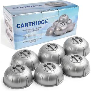 6-Pack Hot Tub Replacement Cartridges, Compatible with Frog Ease Floating System, Refill for Spas up to 600 Gallons, Clear Water Maintenance