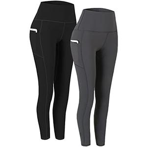 Fengbay 1 Pack High Waist Yoga Pants with Pockets, Tummy Control Workout Running Yoga Leggings for Women, Large