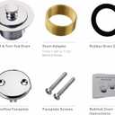 Chrome Tub Drain Lift &Turn Tub Trim Set with Two-Hole Overflow Faceplate Conversion Kit Assembly, Hidrop Bathtub Drain Replacement Trim Kit and Universal Fine/Coarse Thread, Chrome Plated