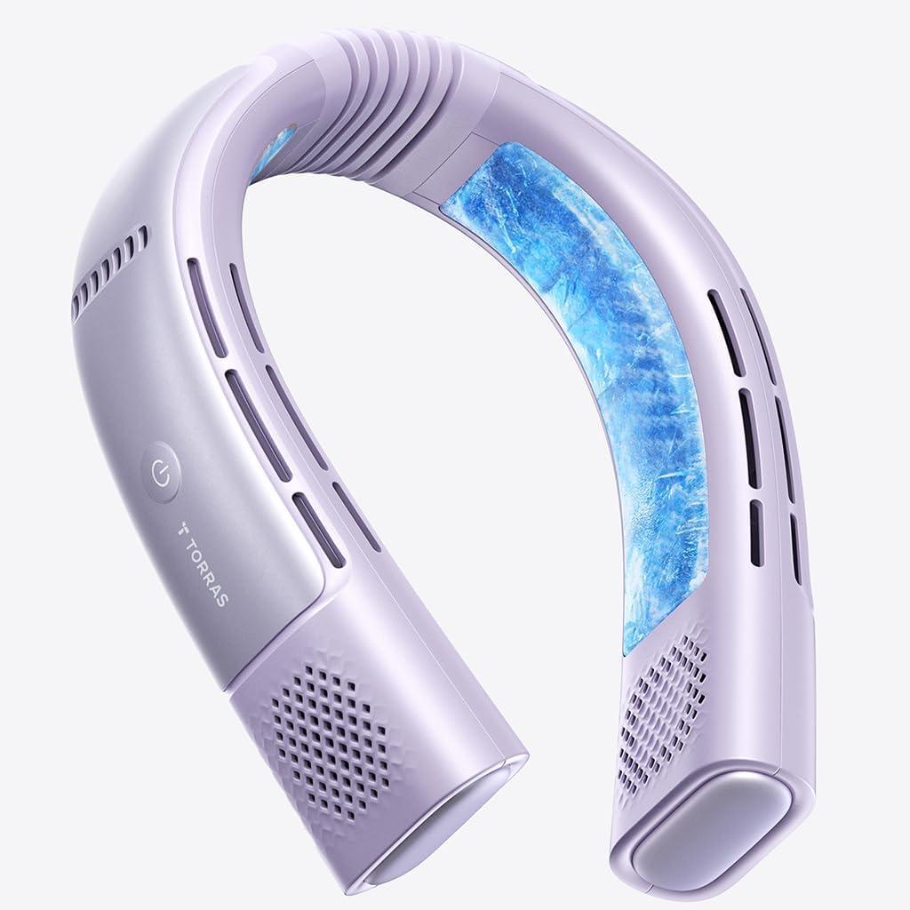 TORRAS Coolify 2S PRO #1 Neck Cooler & Neck Fan - Purple | #1 Ice-feel cooling neck fan. Thoughtful gift for women & mom. Perfect for garden, travel, festivals & hot flashes., Small