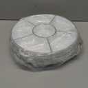 Plasticpro 6 Sectional Round Plastic Serving Tray/Platters White & Silver Pack of 8