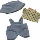 2 x Clothes for Labub Doll Cute Outfits for La Bubu Keychain Dolls,Kawaii Dress Up Clothing for 17cm Labubus Doll for Birthday Gifts (No Doll)(Blue)