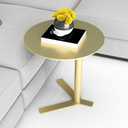 C Shaped Side Table End Coffee Tables, Unique Aesthetics Minimalist Accent Tables, Multifunction Round Metal Side Tables for Living Room Bedroom Sofa Balcony Couch Patio Yard Garden Indoor & Outdoor