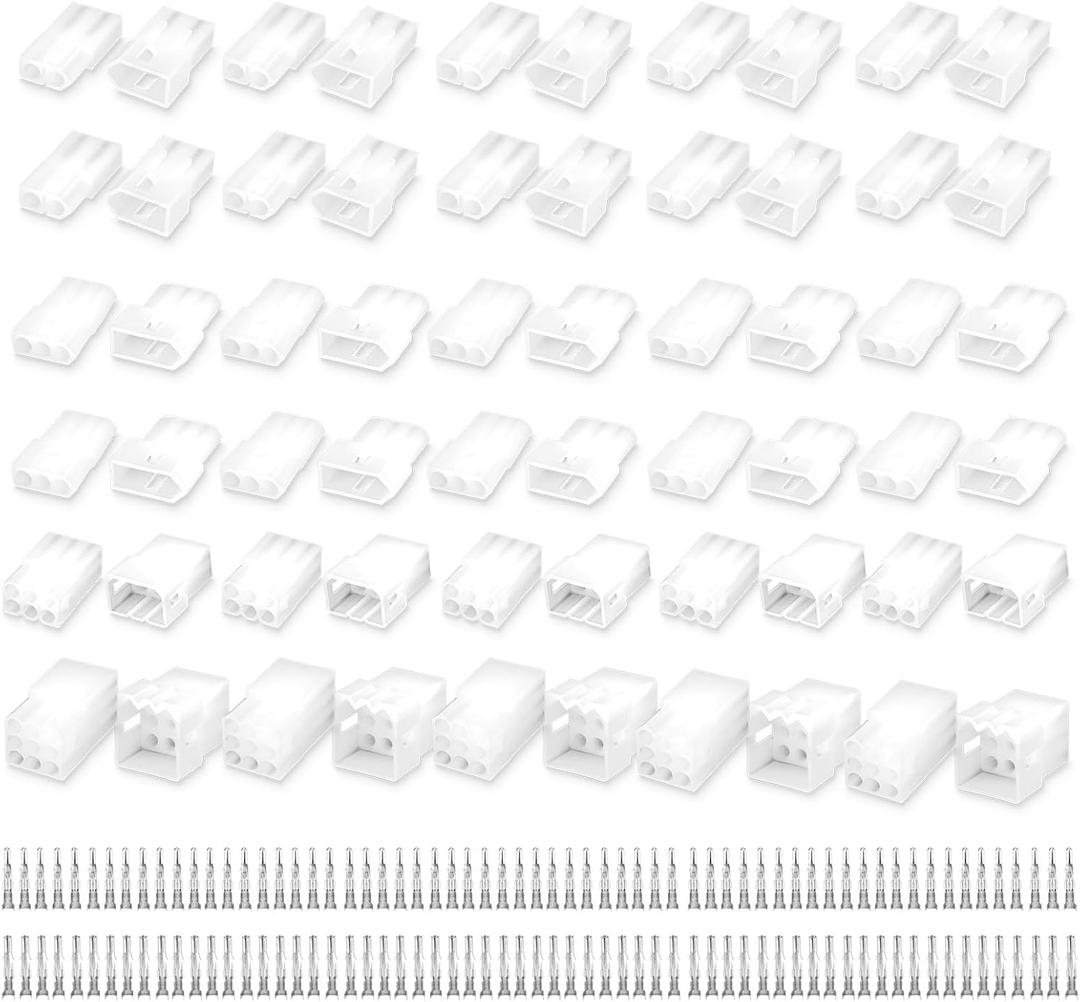 JRready ST6476 Automotive Electrical Connector Kit 2 3 6 9 Pin Wire Housing Plug Connectors 14-20AWG Crimp Terminals Molex Standard .093 "Series Connector 310Pcs
