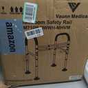 Vaunn Medical Adjustable Toilet Safety Rail for Seniors, Foldable Toilet Safety Frame for Elderly Adults, Bathroom Grab Bar Handle, Toilet Handle for Elderly & Disabled, Free-Standing (Gray)
