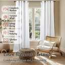 Blackout Curtains for Living Room 84 Inch Length 2 Panels Set, Thermal Insulated 100% Black Out Privacy Soundproof Grommet Farmhouse Linen Window Curtains for Bedroom Darkening, White, Each 52Wide