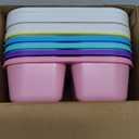 5 Pcs Bento Snack Containers, Reusable 4 Compartment Divided Food Storage Containers, Divided Lunchable Container for School, Work and Travel (5 Color) (White Lids)