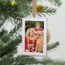 UNIQOOO 8 Set Christmas Acrylic Rectangle Photo Ornaments for Display Picture, 2"x 3" Acrylic Hanging Photo Frame, Double-Sided Picture Frames for Home, Party, Tree Decorations(Silver)