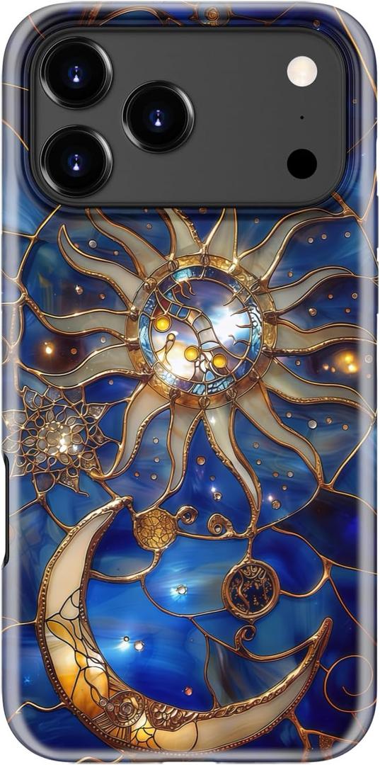 for iPhone 17 Pro Max Case Cute - Wireless Charging Compatible - Dual-Layer Hard Shell + Silicone Cover - Aesthetic Protective Phone Case for Women - Astral Mystique