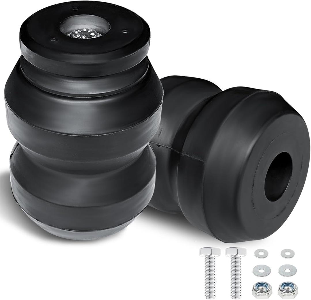 MILLISEC 2Pcs Rubber Helper Suspension Springs Rear Kit Compatible with 2009-2022 Ram 1500, 2011-2022 Chevy Silverado and GMC Sierra 2WD/4WD Car, OEM Number DR1500DQ, GMRCK25D