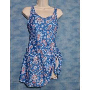 Eomenie Women's One Piece Tankini, Blue Floral Bikini (XL)