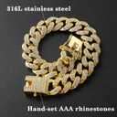 Amabro Diamond Cat Chain Collar, Metal Cuban Link Dog Collar with Secure Buckle Cat Pet Necklace Chain Pet Collar Jewelry Accessories for Small Medium Dogs Cats Puppy Kittens (Gold, 10 inch)